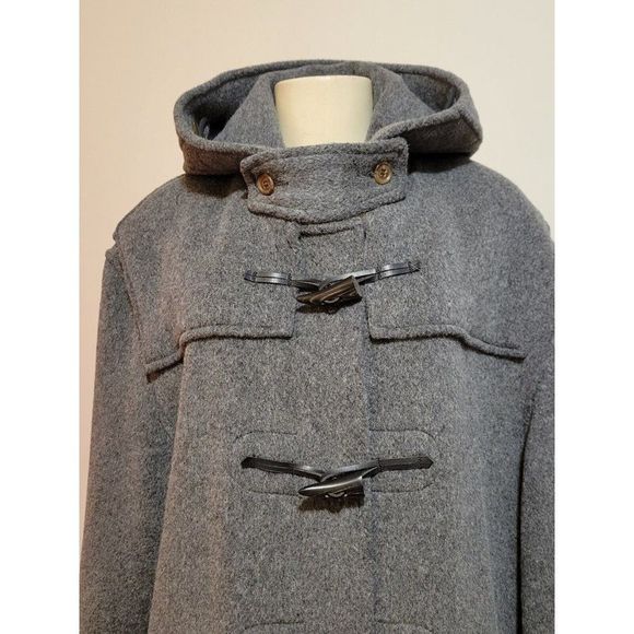 GLOVERALL MEN'S / WOMEN'S GRAY DUFFLE COAT WOOL ENGLAND SIZE US46 / EUR 56 #970 - Picture 2 of 15
